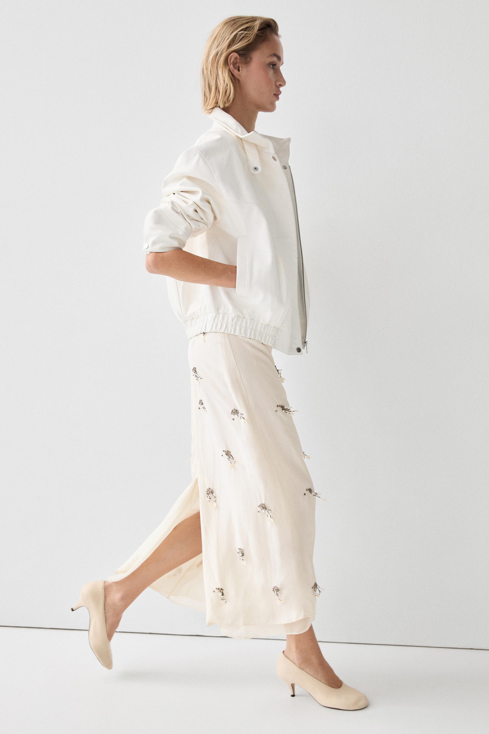 Midi skirt with beading